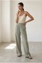 Women's Strawberry Fabric Wide-Leg High-Waist Elastic Pocket Comfortable Fit Pants