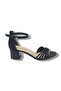 4265-26 Patent Leather Stone Cross Strap Medium Heel Large Size Women's Sandals (5.5cm) 41-43 - 2