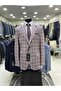 Cotton Combined Men's Suit (Jacket Checked). Pants Black or Navy Blue (Plain)
