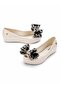 Girl's Ultragirl Classic Bow Black Bow Ballerina Flats 28-32 Beige - Black - 3
