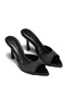 Vienza Women's Black Satin Open-Toe 8.5 cm Thin Heeled Mule Slippers