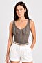 Shoulder-Tie Ribbed Knitwear Athlete Top - 3