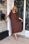 Plus Size Oversize Dress with Embroidery Detail on the Shoulders - 8