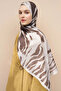 شال حرير إيطالي بنمط الحمار الوحشي - بيج