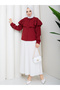 Women's Hijab Ruffled Flounce Detailed Long Sleeve Shirt Blouse - 3