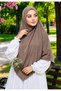 Practical Medium Size Sandy Sufle Scarf - Needle-Free Hijab for Hajj, Umrah, and Daily Use, Mink Color