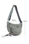 Krinkıl / Klinkır Waterproof Lightweight Multi-Compartment Half Moon/Crescent Crossbody Shoulder Bag Gray 147L - 3