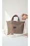 Waxed Canvas Hand and Shoulder Bag with Zipper Detail - 3