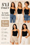 Women's 95% Cotton String Strap & Flexible 5-Piece Basic Undershirt