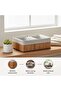 Libby 5-piece Set Bamboo Rentangular Storage Organiser With Fabric Liner - 36x26x12cm - Natural - 5