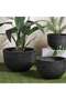 Giselle Polyresin Round Planter 54x54x36cm- Black - 4