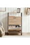 Tessa Shoe Rack 12 Pairs With 2 Drawer 1 Shelf - Natural & Black - 4