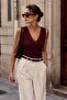 Lace Detailed Front-Back V-Neck Tank Top – Flexible Stylish & Casual Women's Tank Top My3535 - 4