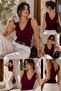 Lace Detailed Front-Back V-Neck Tank Top – Flexible Stylish & Casual Women's Tank Top My3535 - 5