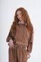 Girl's Hooded Oversize Set - Wide-Legged Set with Waist and Collar Pattern Detail - 2