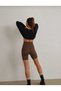 Women's High Waist Brown Biker Leggings – Slimming & Sporty Style - 3