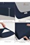 Pure Combed Cotton Bed Sheet Set King Size Dark Blue, 400 Thread Count Cozy Luxury 100% Long Staple Cotton Sateen Weave - 4