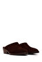 Women's Brown Mule Open-Back Thick Heeled Suede Leather Slippers 26Pfd201810 - 2