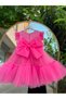 Fluffy Pink Tutu Ruffle Detailed Design Children's Evening Dress - 8