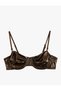Heart Neckline Underwire Shiny Bikini Top