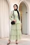 Cross-Tied Layered Skirt Polka Dot Chiffon Dress - Water Green - 4
