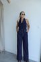 Halter Yaka Denim Tulum