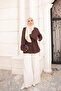 Brown Front Detailed Waist Tie Tunic - 2
