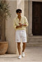 Ripped Detailed White Denim Jean Men's Shorts Mz-476 - 2