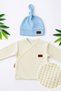 Baby Boy 5-Piece Hospital Discharge Set 100% Cotton Newborn Bodysuit Set Baby Gift Stl7230 - 5