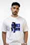 Death Note Design Printed Oversize White T-Shirt
