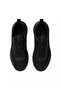 Men's Thick Heel Leather Laced Comfortable Sole Black Sneaker - 3