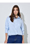 Blue Striped Oversized Casual Shirt