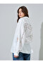 White Lace Trim Oversized Casual Shirt
