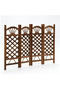 FFD 4-Panel Solid Wood Room Divider Classic Brown Wooden Partition Folding Privacy Screen for Living Room Bedroom Office