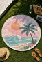 Round Beach Towel 150 cm Sunset and Palm Tree Pattern Printed Beach Towel - 2