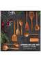 10 PCS Wooden Kitchen Utensils Set, Teak Wood Cooking Tools with Spatula Spoons Fork, Premium Quality Bakeware & Cookware - 2