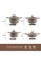 Milan Series 8-Piece Titanium Granite Coating Non-Stick Induction Cookware Set (Brown) - 2
