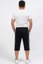 Men's Bermuda Capri Shorts with Zipper Pockets and Elastic Waist - 2