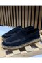 Men's Suede Leather Straw Detailed Loafer - 3