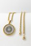 Gold Color Inshirah and Allah Words Double Color Ayetel Kursi Written 60 cm Twisted Chain Stainless Steel Necklace - 7