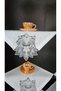 4 Piece Gardenia French Guipure Detailed Living Room Display Cabinet, Silver Napkin Holder, Coffee Table Set - 5