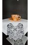 4 Piece Gardenia French Guipure Detailed Living Room Display Cabinet, Silver Napkin Holder, Coffee Table Set - 5