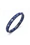 6mm Blue Veined Agate Stone Leather Cord and Steel Bracelet 18392B2D6M9 Non-Tarnish Stainless Anti-Allergic - 5