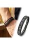Black Madagascar Stone 316L Steel Lockable Multi-Layer Braided Leather Men's Bracelet 18392B9D25 Non-Tarnish