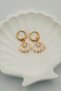 Women's Gold Color Pearl Detailed Sea Shell Necklace and Earring Set - 6