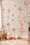 Pastel Cute Rabbit Wall Sticker Set 52 Pieces |   Mushroom, Butterfly and Daisy Children's Room Sticker - 2