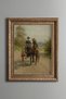 Horse Cart Tour on a Sunny Day - Vintage Patterned Painting - Thick Model