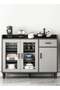 Kitchen Pantry Cabinet Freestanding Storage Sideboard Modern Coffee Corner for Dining Room - 2