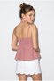 Women's Soft Powder V-Neck Bow Detailed Thin Strap Blouse with Gipe Detailed Back 20194 60286267 - 5