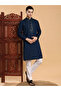 Mens Thread & Mirror Work Modal Silk Kurta Set - 5